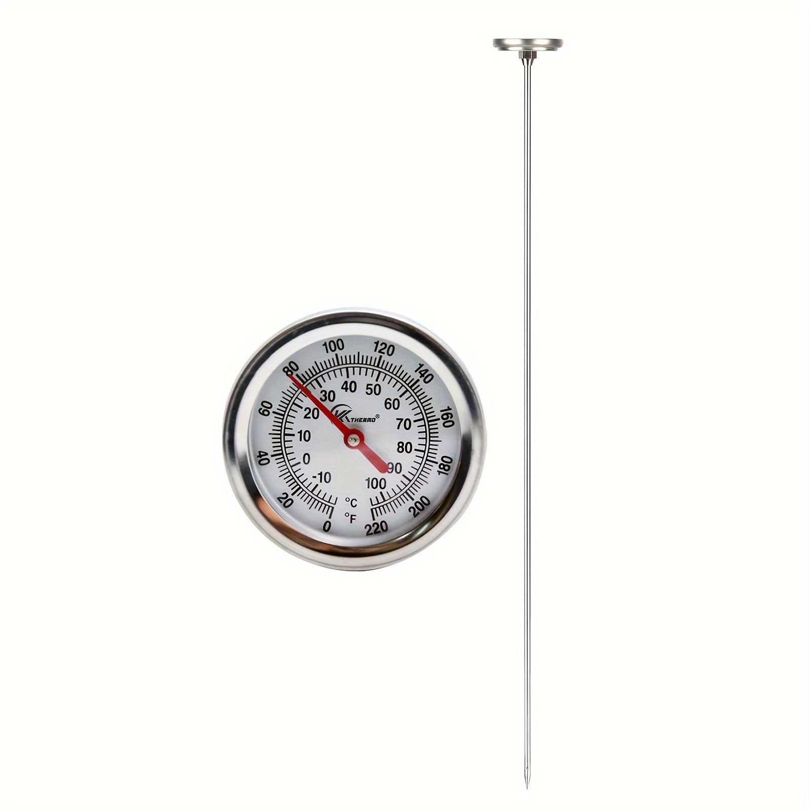 KT THERMO 50cm Stainless Steel Compost & Soil Thermometer – Long-Probe °C/°F Gauge for Gardening, Farming & Outdoor Planting