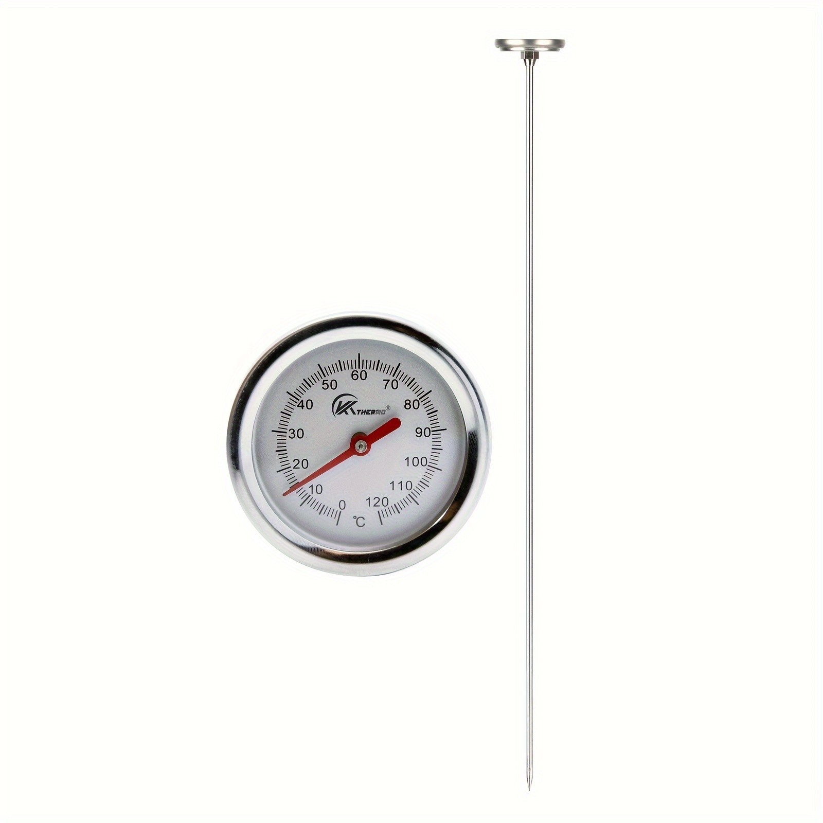 KT THERMO 50cm Stainless Steel Compost & Soil Thermometer – Long-Probe °C/°F Gauge for Gardening, Farming & Outdoor Planting