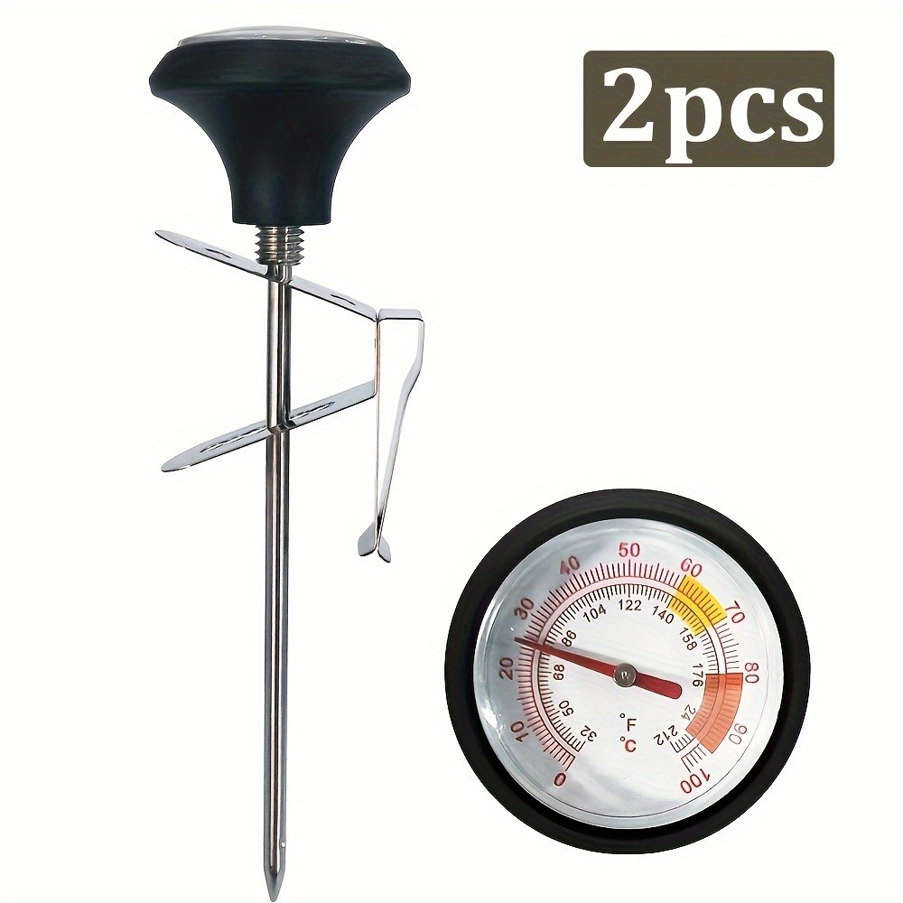 KT THERMO Stainless Steel Clip-On Coffee Thermometer – Anti-Scald Instant Read Probe for Pour-Over, Milk Frothing & Food Cooking