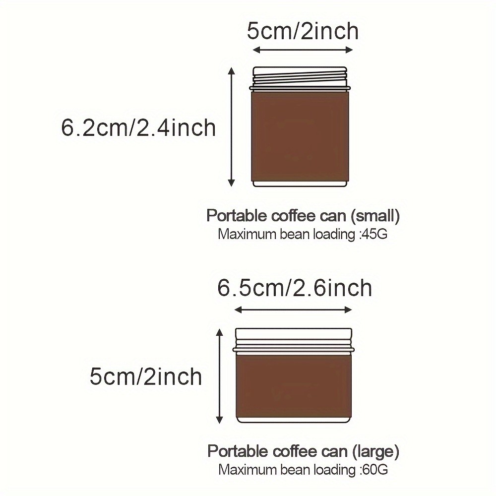 KT THERMO Portable Coffee Bean Storage Jar – Aluminium Alloy & PU Leather Mini Canister for Coffee, Tea & Flower Tea