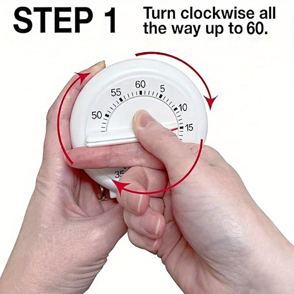 KT THERMO Mechanical Rotary Kitchen Timer – No-Electricity Plastic Countdown Tool for Cooking, Study & Home Use