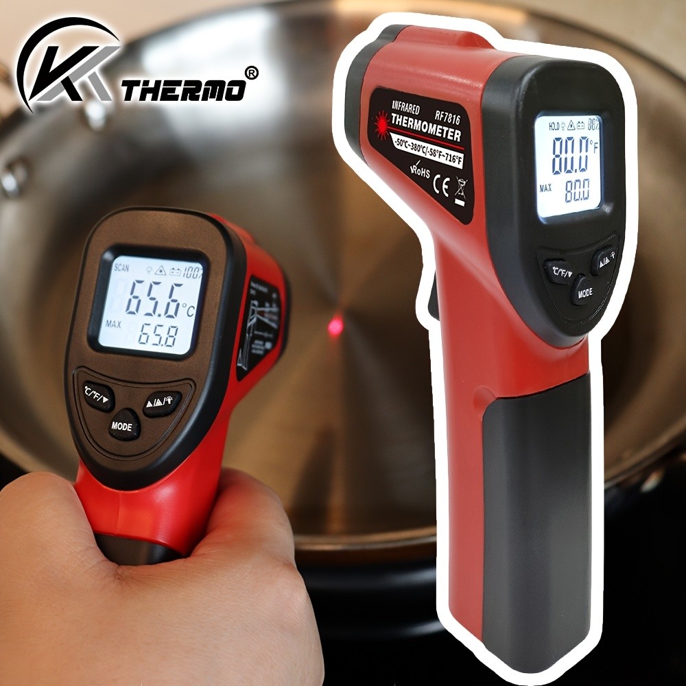 KT THERMO Non-Contact Infrared Temperature Gun – Laser Thermometer -50°C to 380°C for Cooking, Baking & BBQ