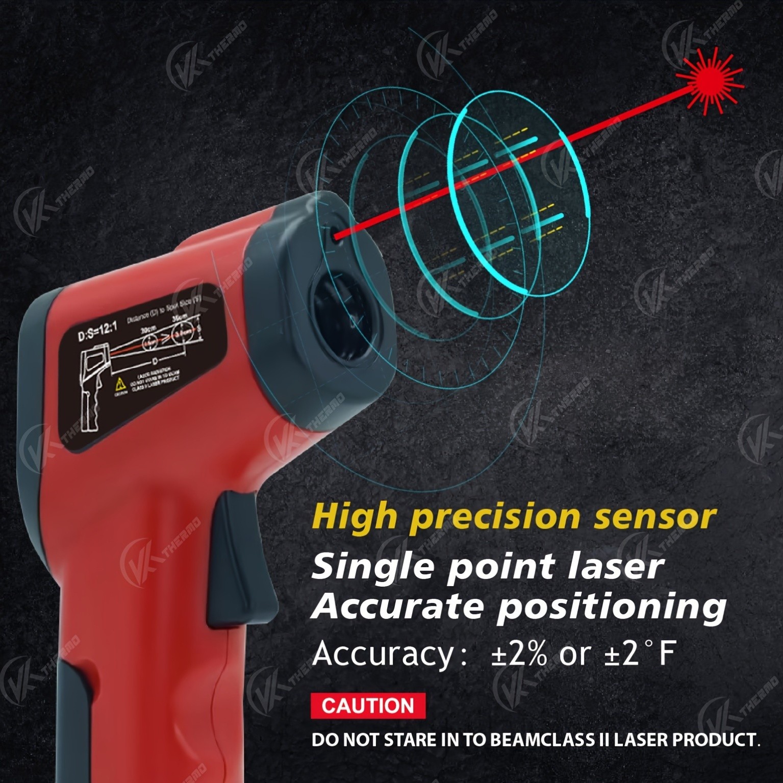 KT THERMO Non-Contact Infrared Temperature Gun – Laser Thermometer -50°C to 380°C for Cooking, Baking & BBQ