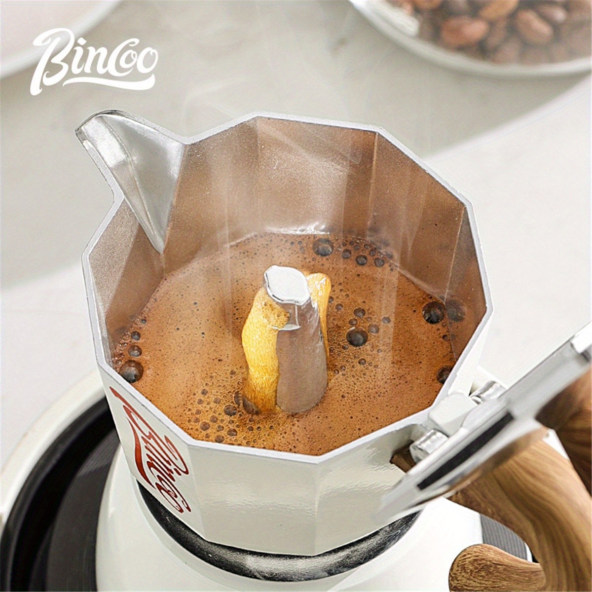 Bincoo Italian Moka Pot – Classic Stovetop Espresso Brewer for Rich Outdoor & Pour-Over Coffee Extraction