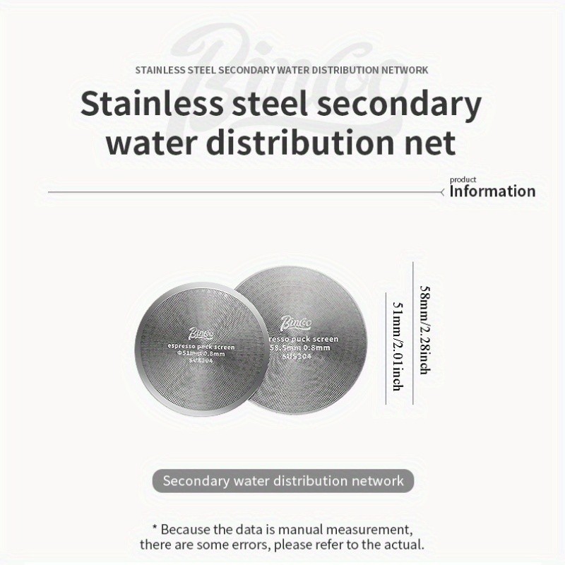 Bincoo Stainless Steel Espresso Separation Filter – Secondary Water Screen & Powder Bowl for Clean, Stable Espresso Extraction
