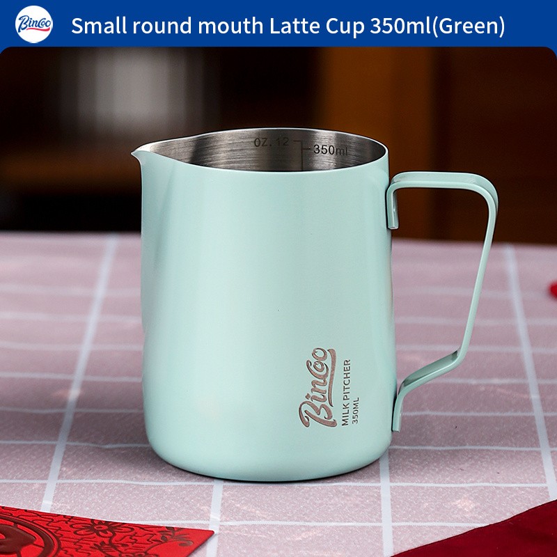 Bincoo Stainless Steel Latte Art Frothing Pitcher Set – 350ml & 600ml Pointed-Spout Steam Jugs for Barista-Quality Milk Texturing