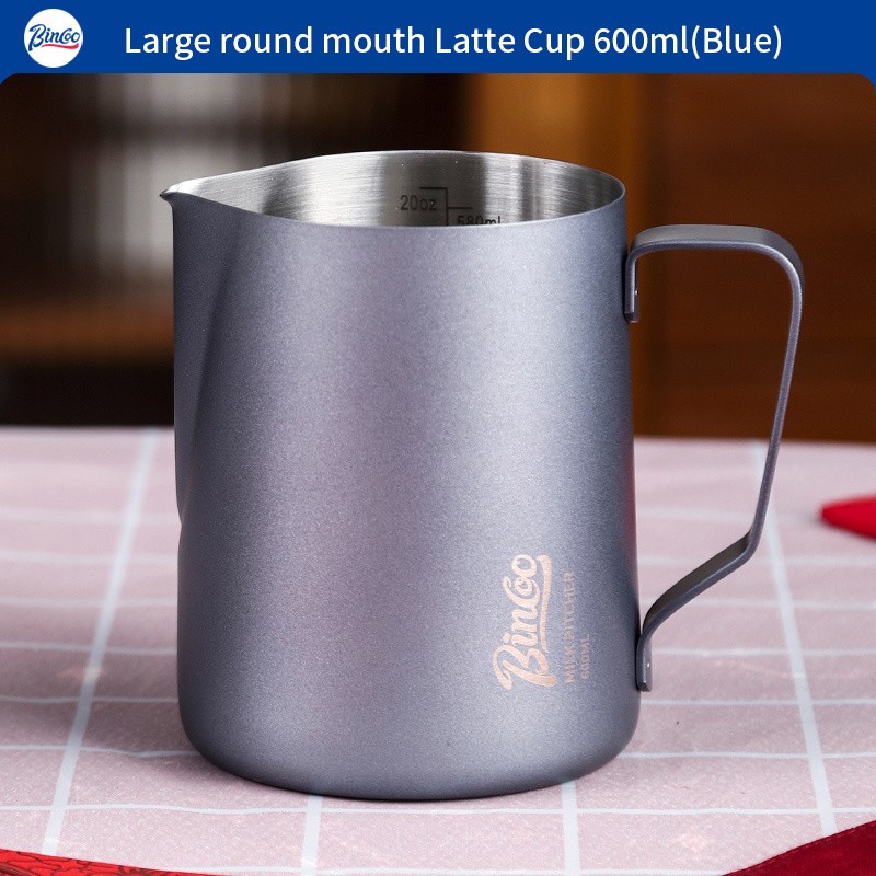 Bincoo Stainless Steel Latte Art Frothing Pitcher Set – 350ml & 600ml Pointed-Spout Steam Jugs for Barista-Quality Milk Texturing