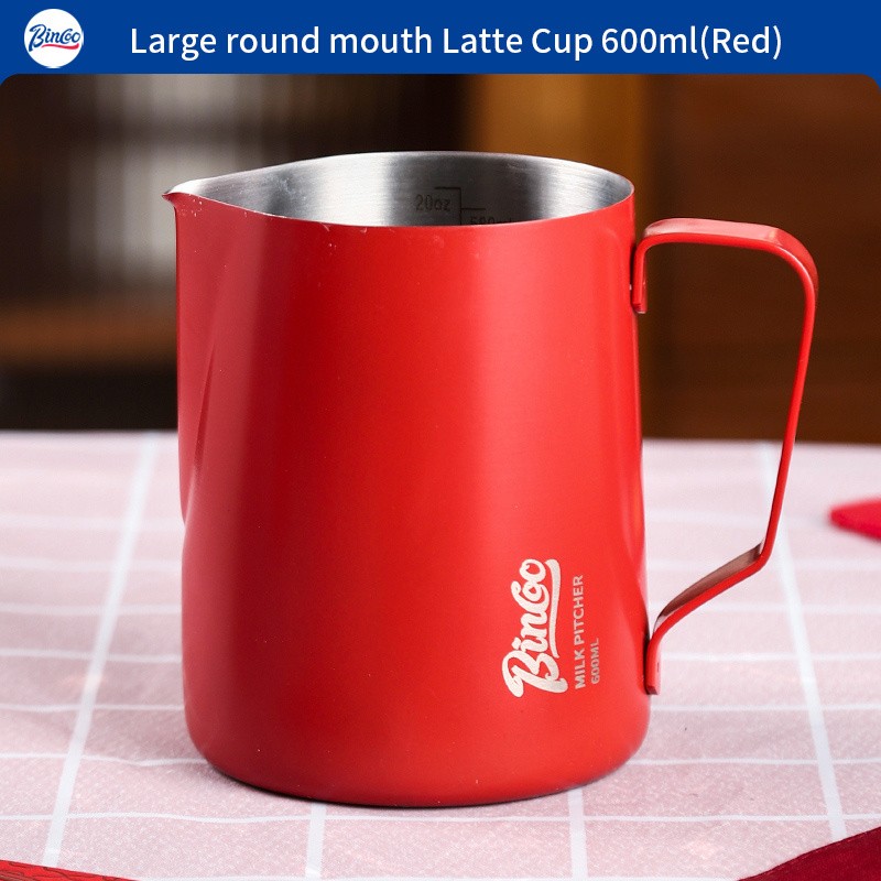 Bincoo Stainless Steel Latte Art Frothing Pitcher Set – 350ml & 600ml Pointed-Spout Steam Jugs for Barista-Quality Milk Texturing