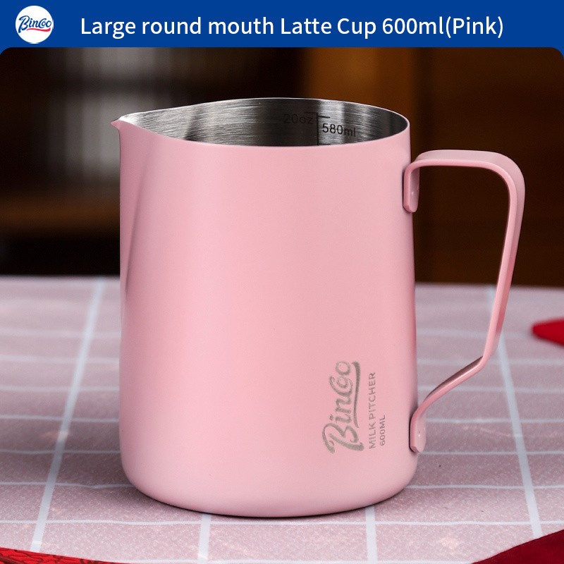 Bincoo Stainless Steel Latte Art Frothing Pitcher Set – 350ml & 600ml Pointed-Spout Steam Jugs for Barista-Quality Milk Texturing