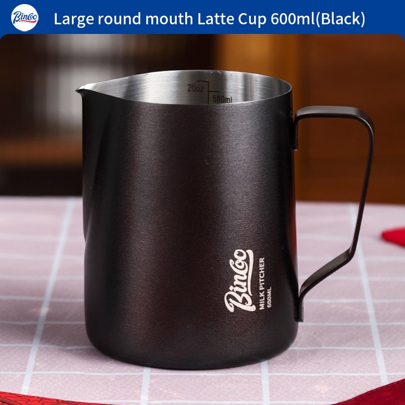 Bincoo Stainless Steel Latte Art Frothing Pitcher Set – 350ml & 600ml Pointed-Spout Steam Jugs for Barista-Quality Milk Texturing