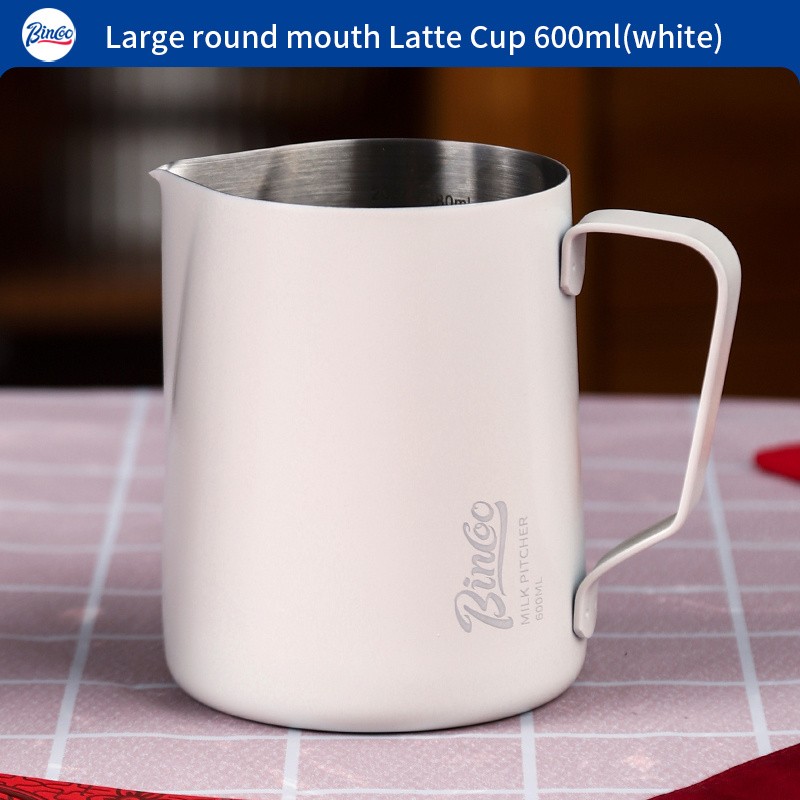 Bincoo Stainless Steel Latte Art Frothing Pitcher Set – 350ml & 600ml Pointed-Spout Steam Jugs for Barista-Quality Milk Texturing