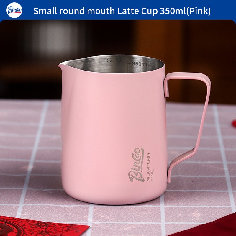 Bincoo Stainless Steel Latte Art Frothing Pitcher Set – 350ml & 600ml Pointed-Spout Steam Jugs for Barista-Quality Milk Texturing