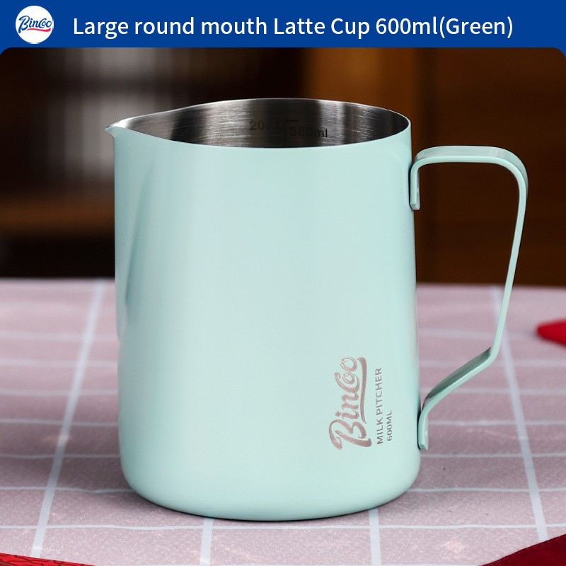 Bincoo Stainless Steel Latte Art Frothing Pitcher Set – 350ml & 600ml Pointed-Spout Steam Jugs for Barista-Quality Milk Texturing