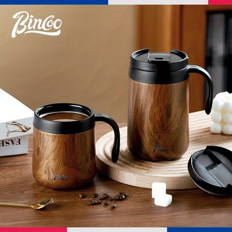 Bincoo 304 Stainless Steel Insulated Coffee Mug – Double-Wall Thermal Cup with Handle for Home, Office & Iced American-Style Drinks