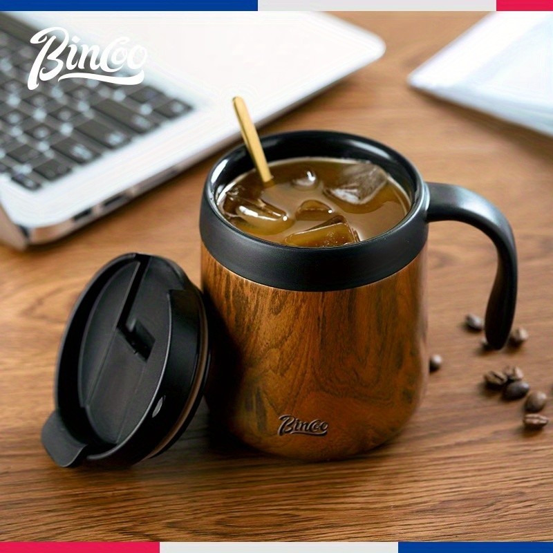 Bincoo 304 Stainless Steel Insulated Coffee Mug – Double-Wall Thermal Cup with Handle for Home, Office & Iced American-Style Drinks