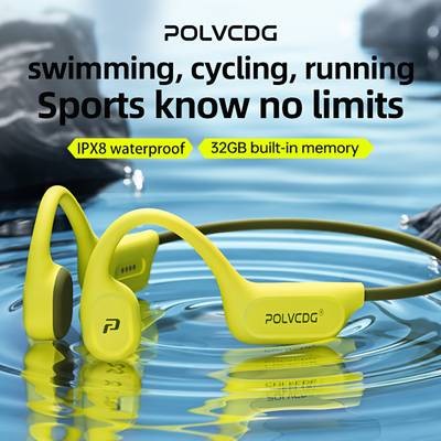 POLVCDG 2025 Upgraded X9 Wireless Bone Conduction Headphones – 32GB Memory & IPX8 Waterproof