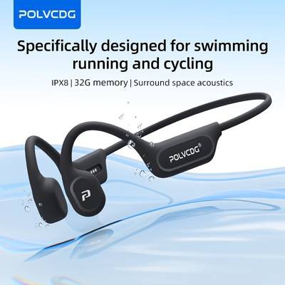POLVCDG 2025 Upgraded X9 Wireless Bone Conduction Headphones – 32GB Memory & IPX8 Waterproof