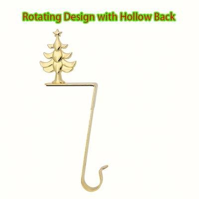 Christmas Sock Hook – Heavy-Duty Metal Stocking Hanger with Elegant Red & Gold Design