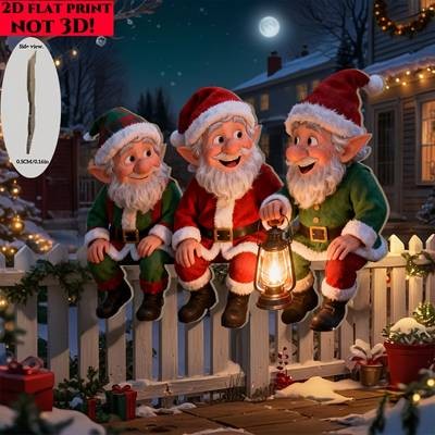 2D Flat Wooden Christmas Gnome Decoration – Large Outdoor Garden Ornament
