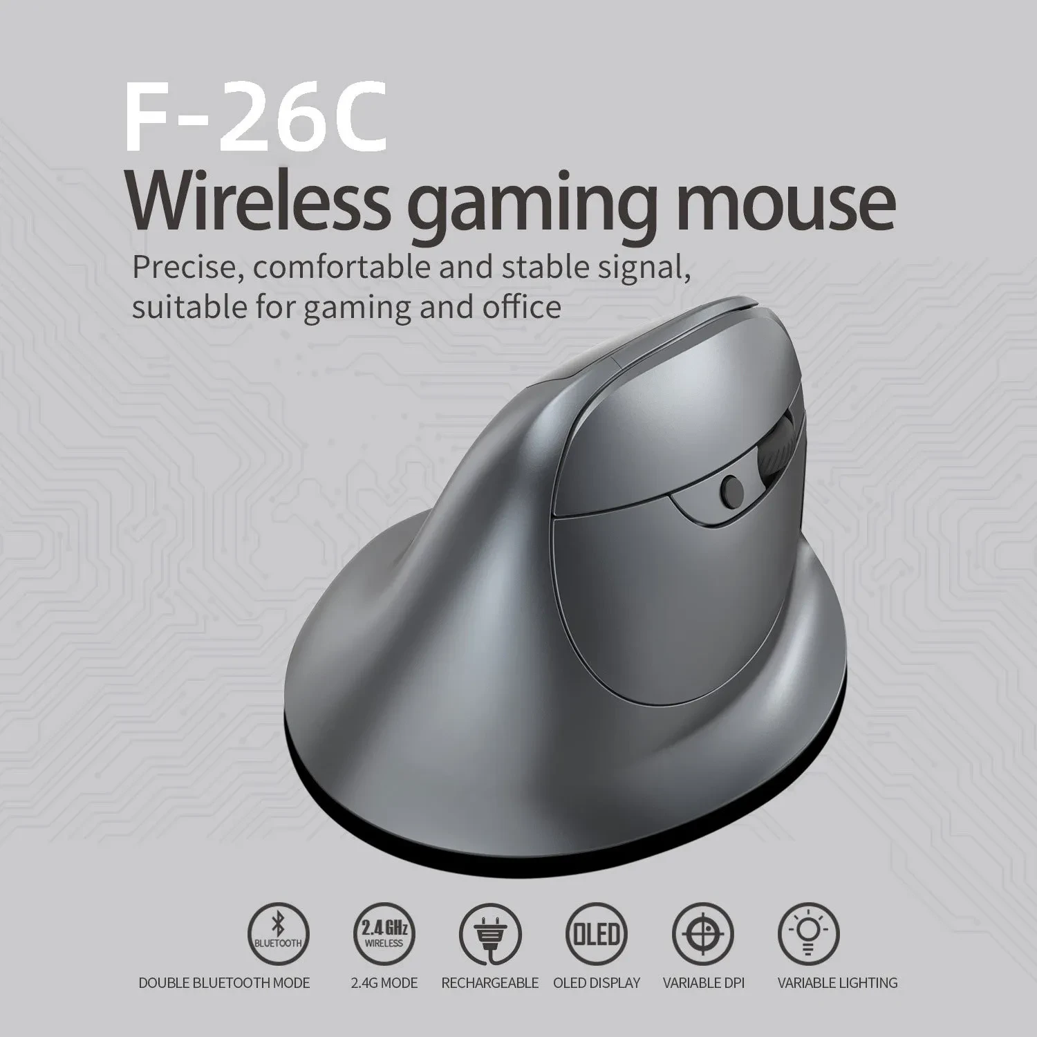 Handheld Display Bluetooth Wireless Charging Dual-mode Grip Vertical Mouse