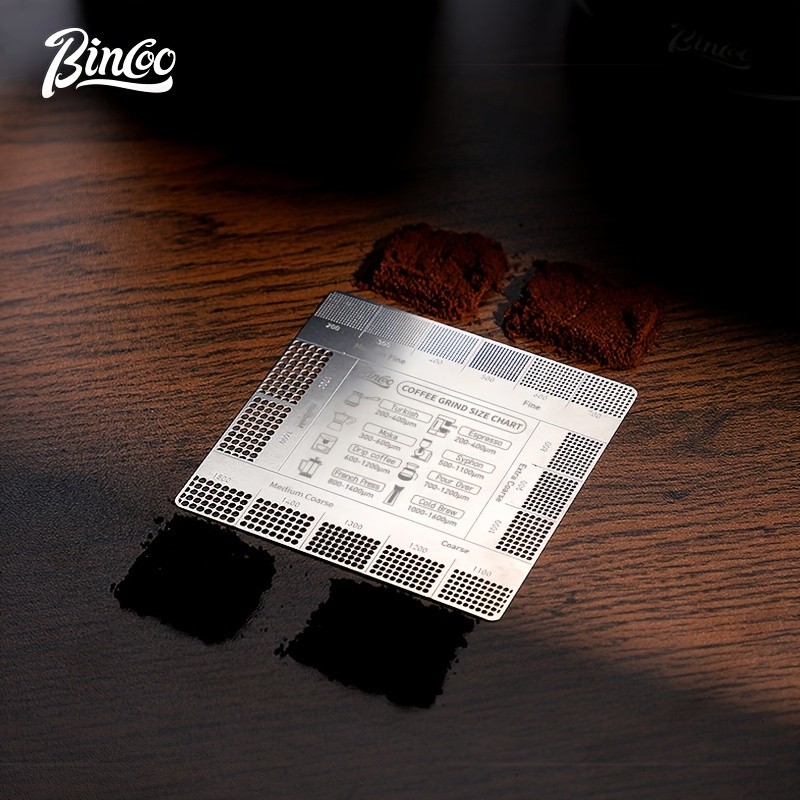 Bincoo Coffee Bean Grinding Scale Reference Card, Professional Coffee Powder Thickness Comparison Guide for Accurate Bean Grinding