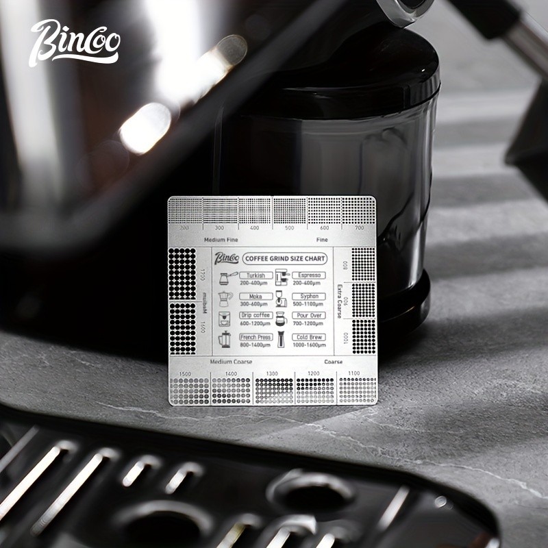 Bincoo Coffee Bean Grinding Scale Reference Card, Professional Coffee Powder Thickness Comparison Guide for Accurate Bean Grinding
