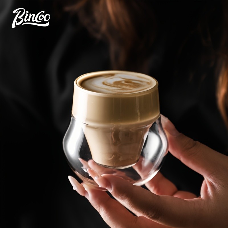 Bincoo Double Glass Coffee Cup – 110ml Italian-Style Clear Espresso Mug