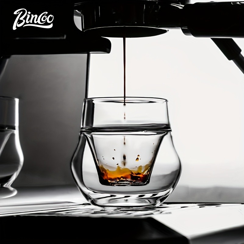 Bincoo Double Glass Coffee Cup – 110ml Italian-Style Clear Espresso Mug