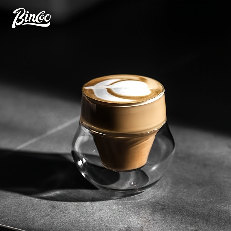 Bincoo Double Glass Coffee Cup – 110ml Italian-Style Clear Espresso Mug