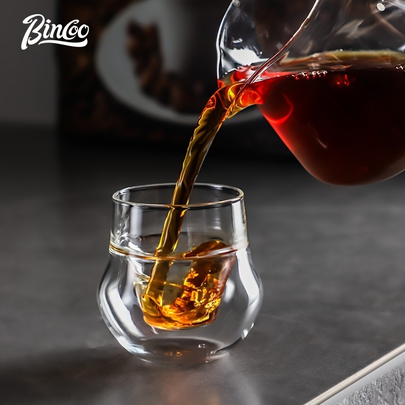 Bincoo Double Glass Coffee Cup – 110ml Italian-Style Clear Espresso Mug