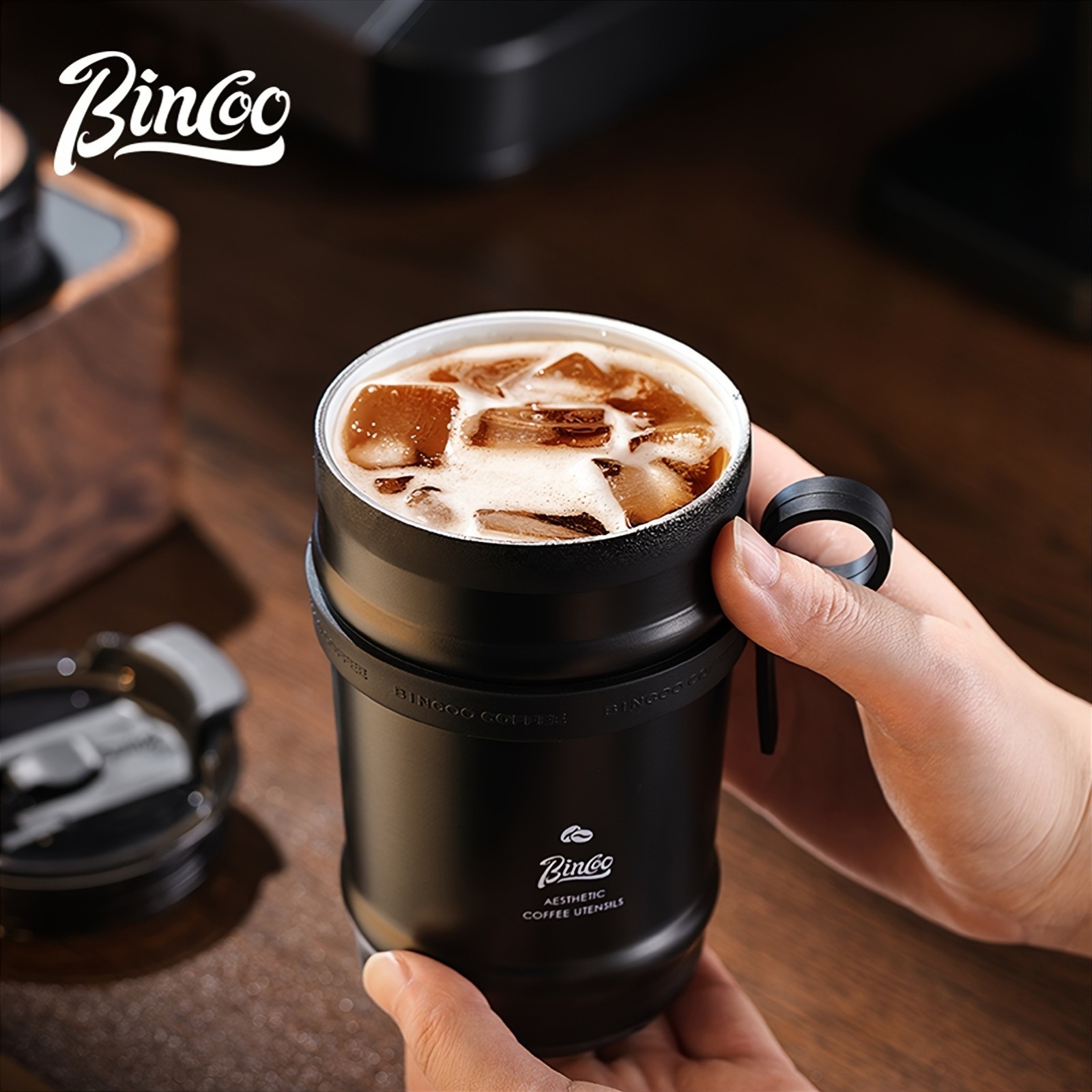 Bincoo Ceramic Liner Travel Mug – 316 Stainless Steel Coffee Cup with Lid