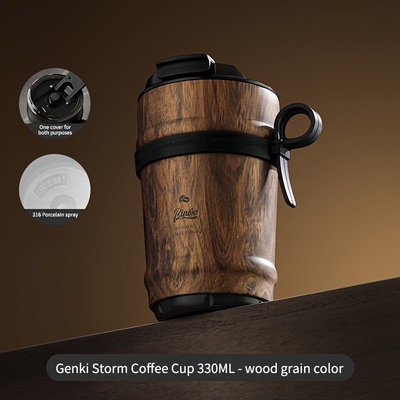 Bincoo Ceramic Liner Travel Mug – 316 Stainless Steel Coffee Cup with Lid