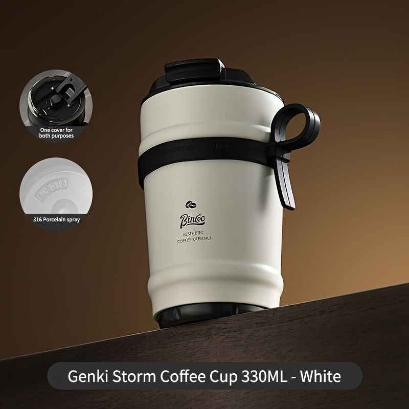 Bincoo Ceramic Liner Travel Mug – 316 Stainless Steel Coffee Cup with Lid