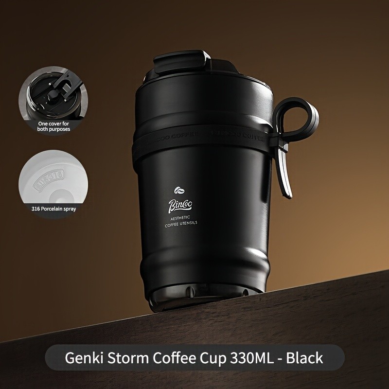 Bincoo Ceramic Liner Travel Mug – 316 Stainless Steel Coffee Cup with Lid