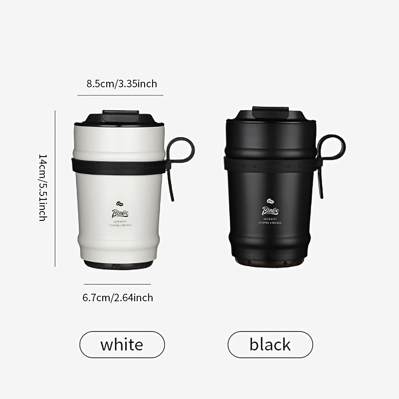 Bincoo Ceramic Liner Travel Mug – 316 Stainless Steel Coffee Cup with Lid