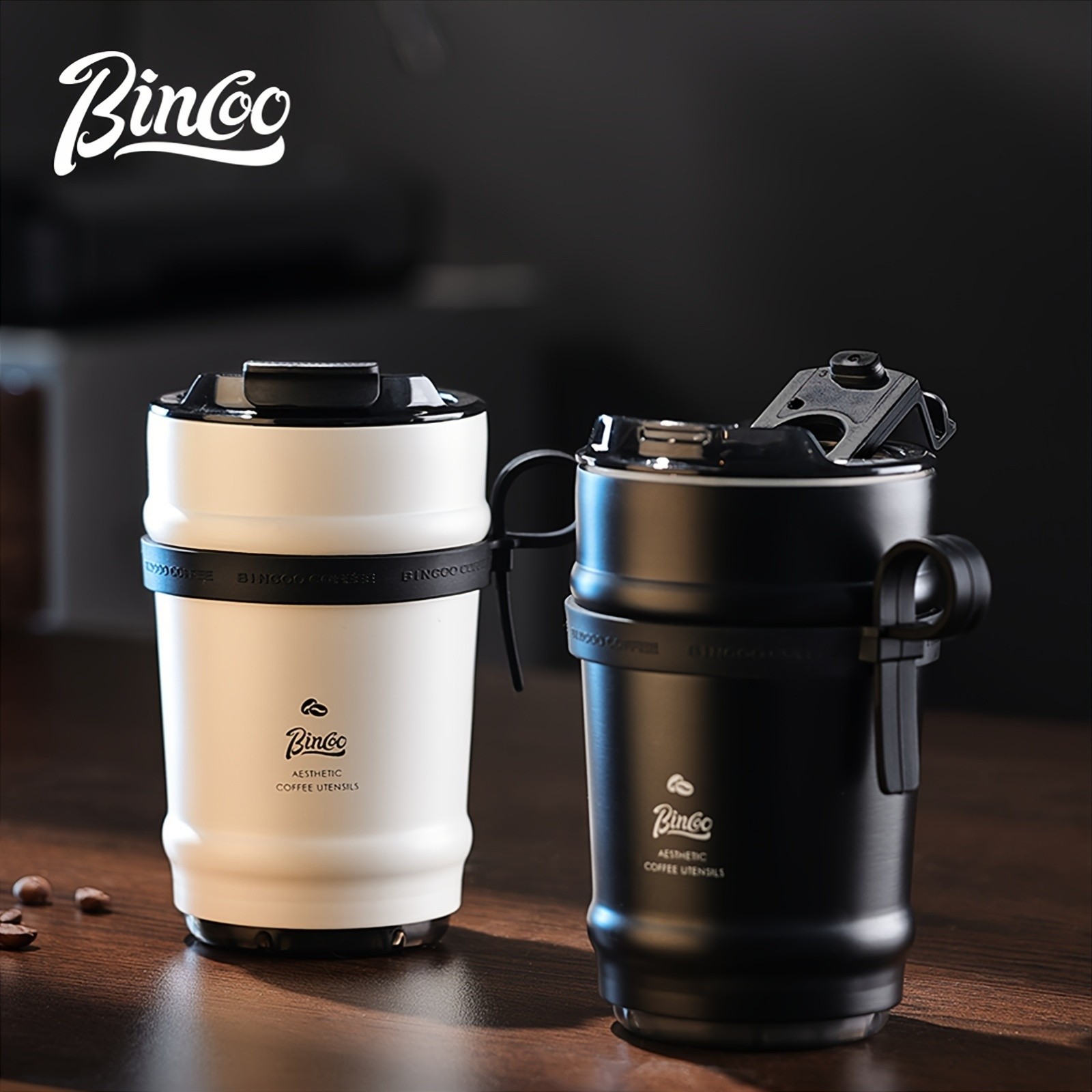 Bincoo Ceramic Liner Travel Mug – 316 Stainless Steel Coffee Cup with Lid
