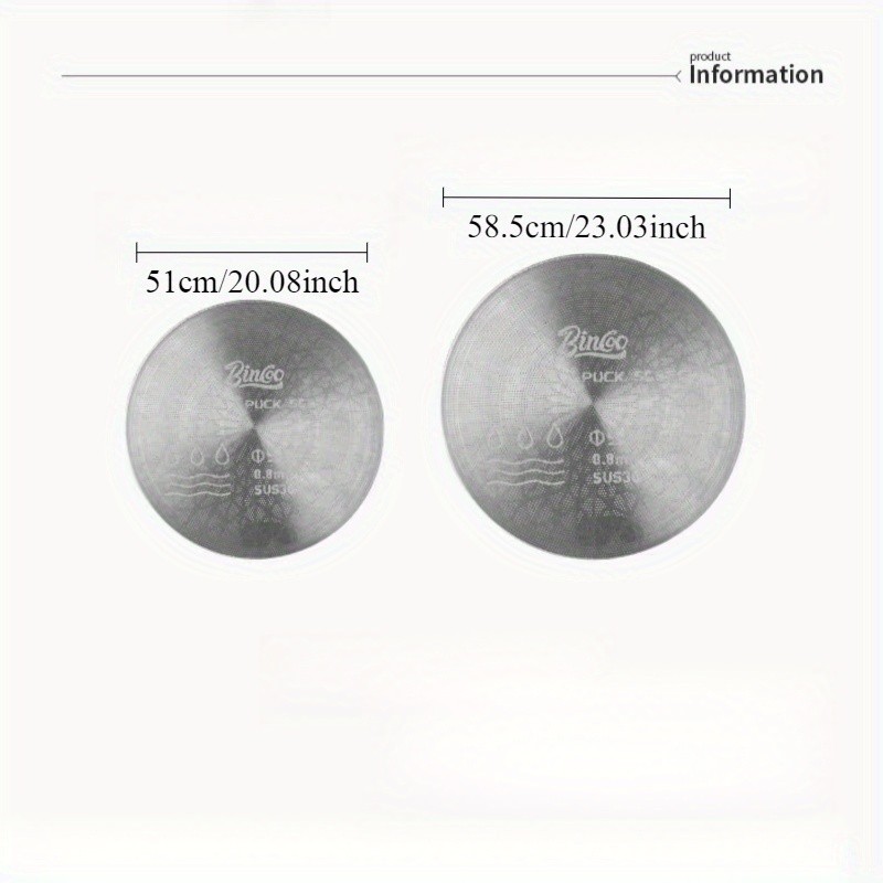 Bincoo 51mm Stainless Espresso Cake Screen – 0.8mm Reusable Extraction Filter