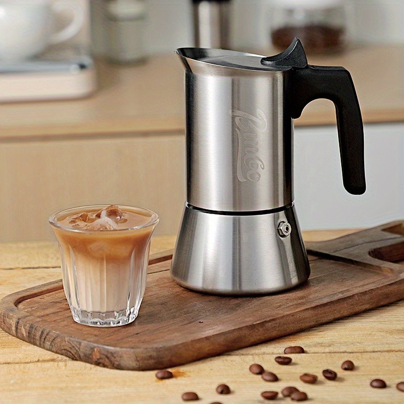 Bincoo Stainless Steel Moka Pot – Single Valve Espresso Maker for Home Brewing