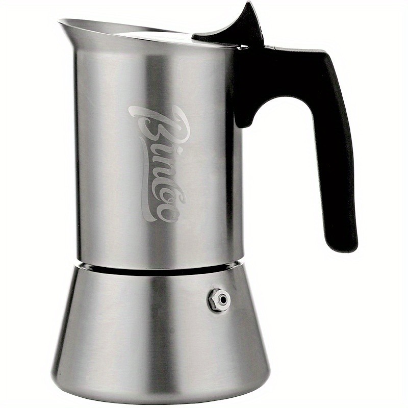 Bincoo Stainless Steel Moka Pot – Single Valve Espresso Maker for Home Brewing