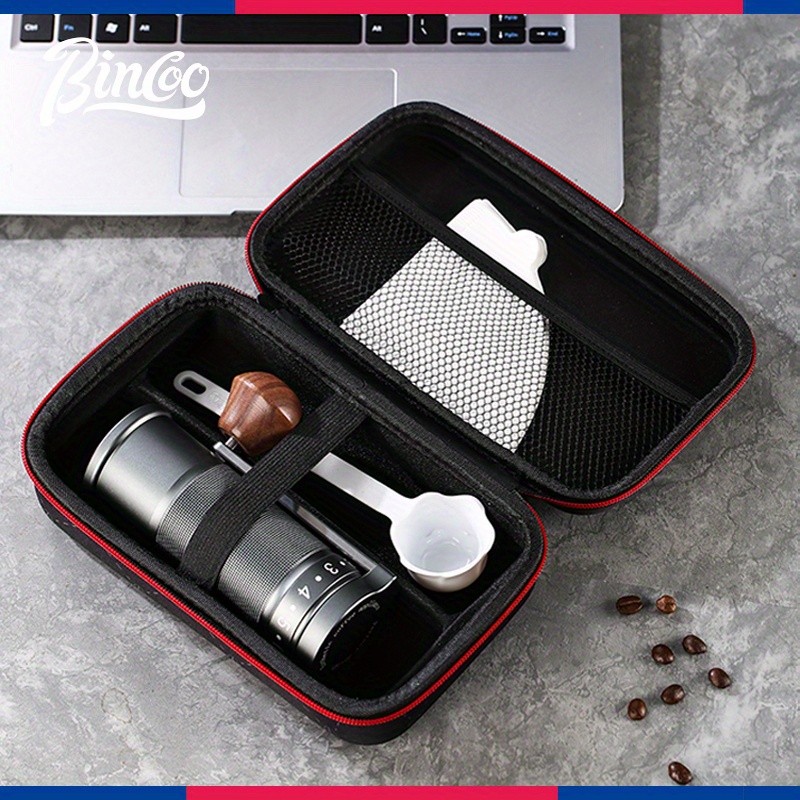 Bincoo Aesthetic Coffee Organizer Bag – Red & Black Durable Travel Storage Kit