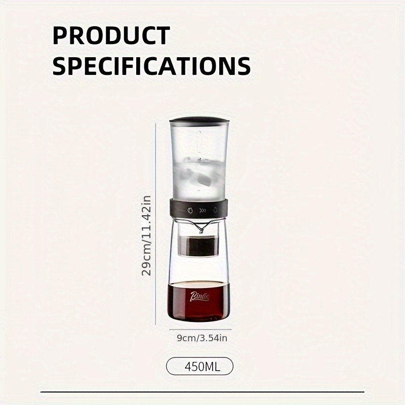 Bincoo Glass Ice Drip Coffee Pot – Portable Hand-Brew Cold Extraction Utensil