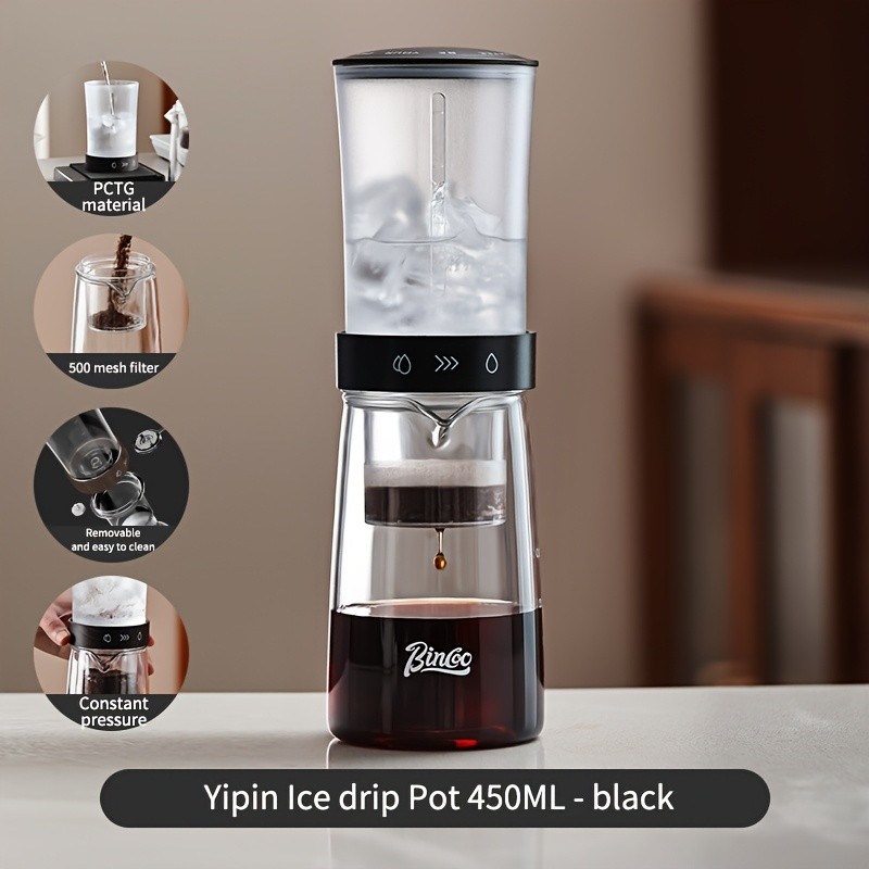 Bincoo Glass Ice Drip Coffee Pot – Portable Hand-Brew Cold Extraction Utensil