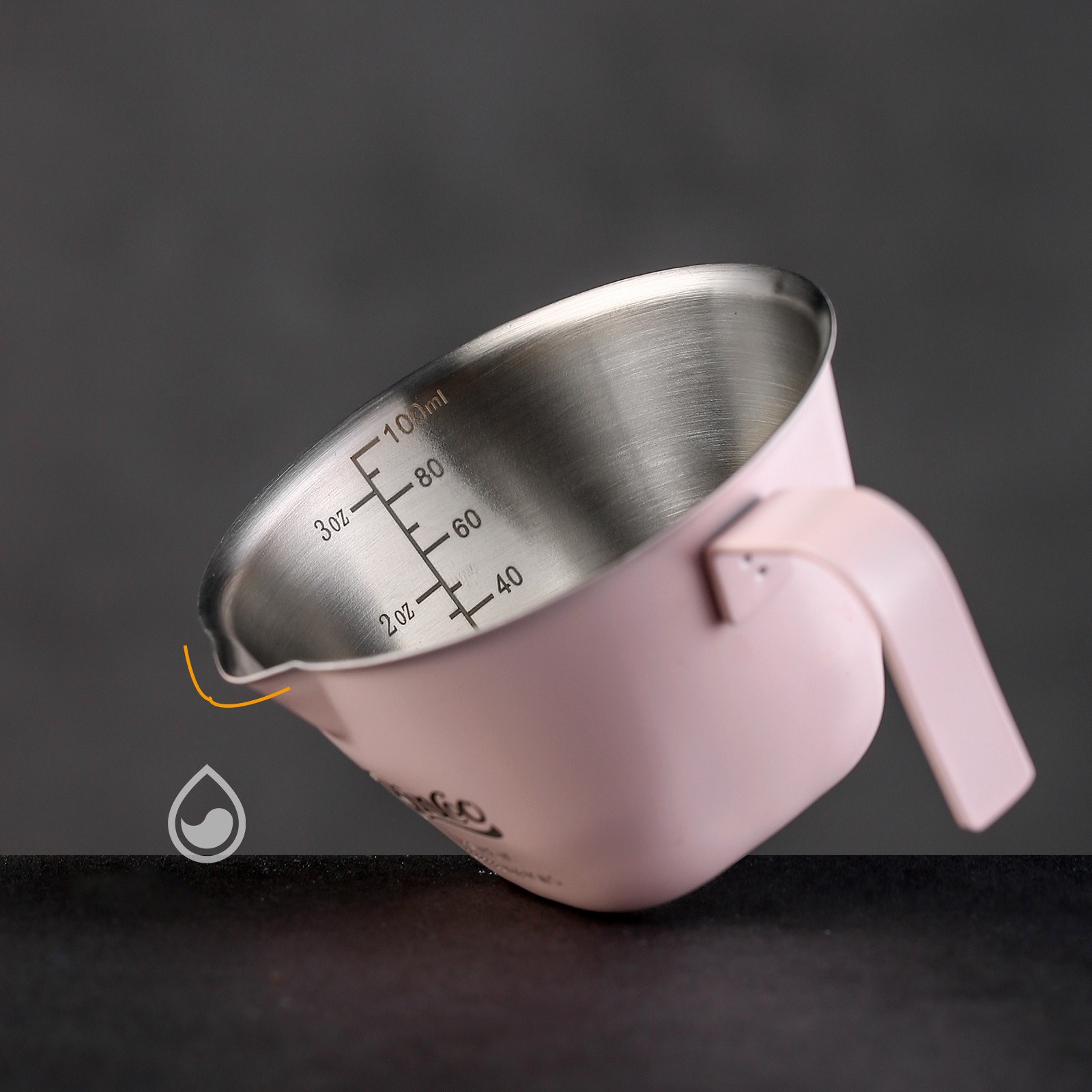 Bincoo Pink Stainless Espresso Measuring Cup – 100ml Extraction Cup with Handle