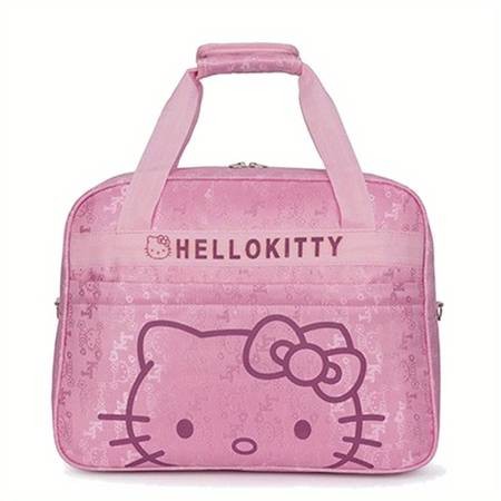 Sanrio Hello Kitty Large-Capacity Nylon Travel Bag – Playful Pink Duffel with Durable Zipper Closure