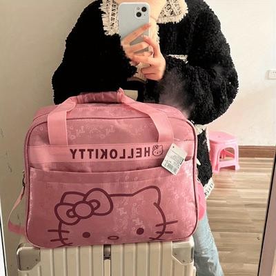 Sanrio Hello Kitty Large-Capacity Nylon Travel Bag – Playful Pink Duffel with Durable Zipper Closure