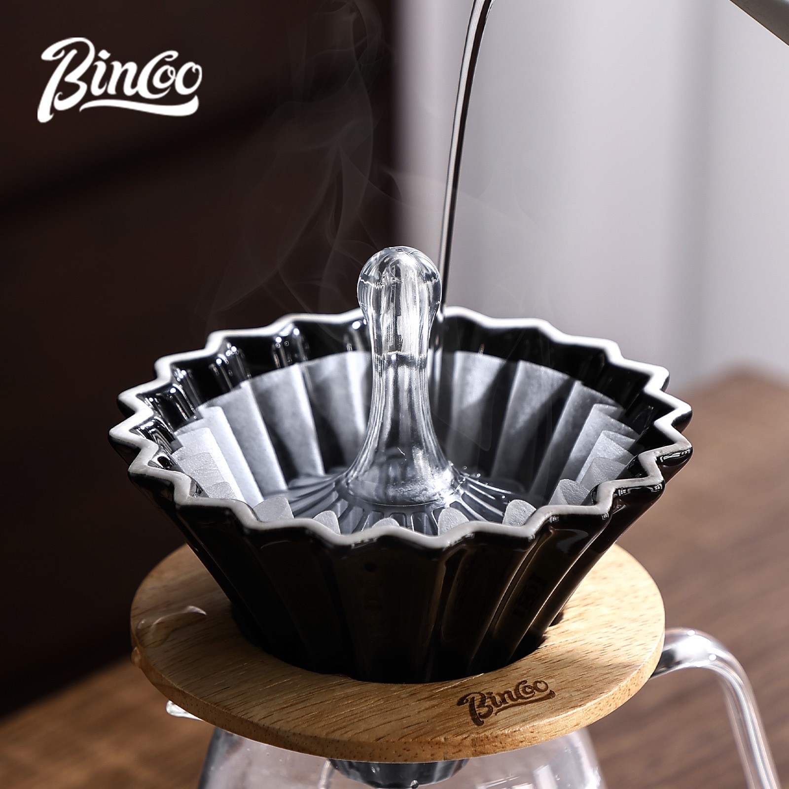 Bincoo Tritan Coffee Filter Press Tool – Heat-Resistant BPA-Free Pour-Over Accessory