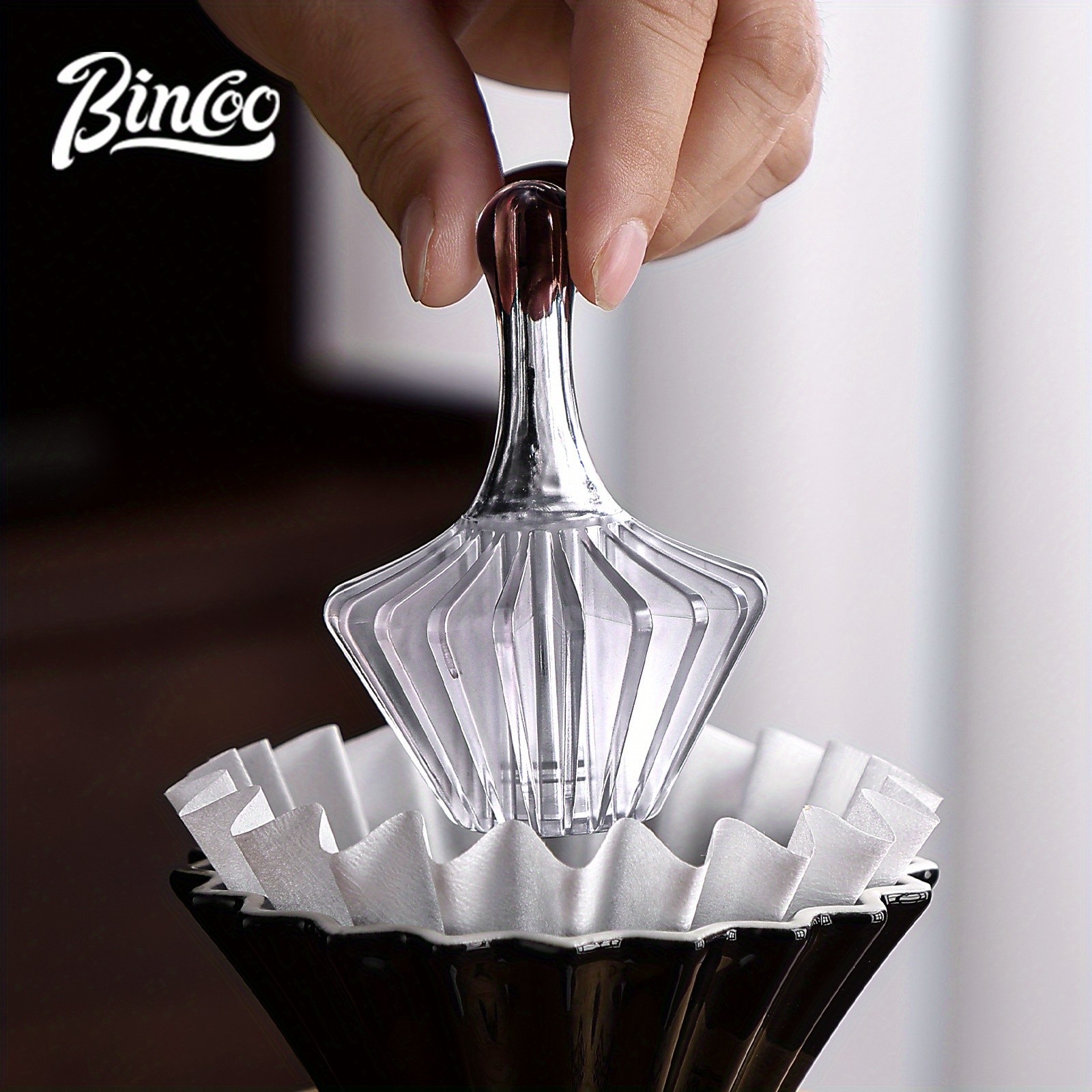 Bincoo Tritan Coffee Filter Press Tool – Heat-Resistant BPA-Free Pour-Over Accessory