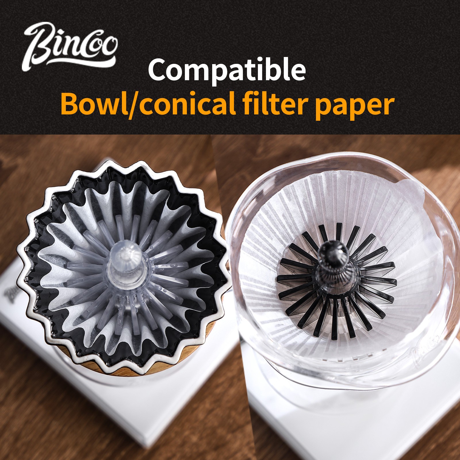 Bincoo Tritan Coffee Filter Press Tool – Heat-Resistant BPA-Free Pour-Over Accessory