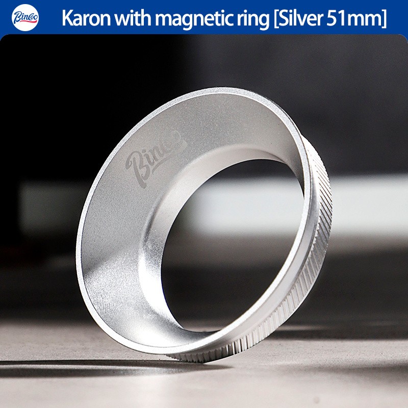 Bincoo Magnetic Anti-Static Dosing Ring – Wide-Mouth Metal Funnel for 51mm/58mm Portafilters