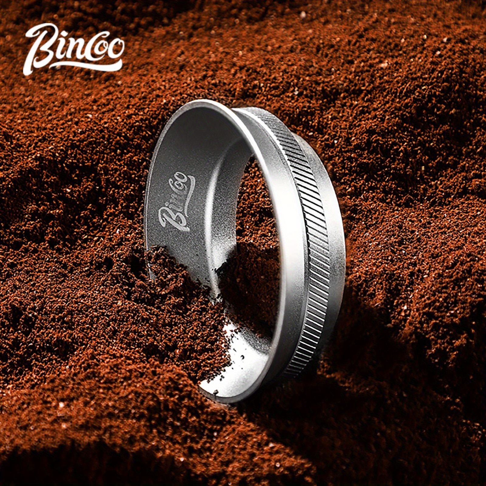 Bincoo Magnetic Anti-Static Dosing Ring – Wide-Mouth Metal Funnel for 51mm/58mm Portafilters